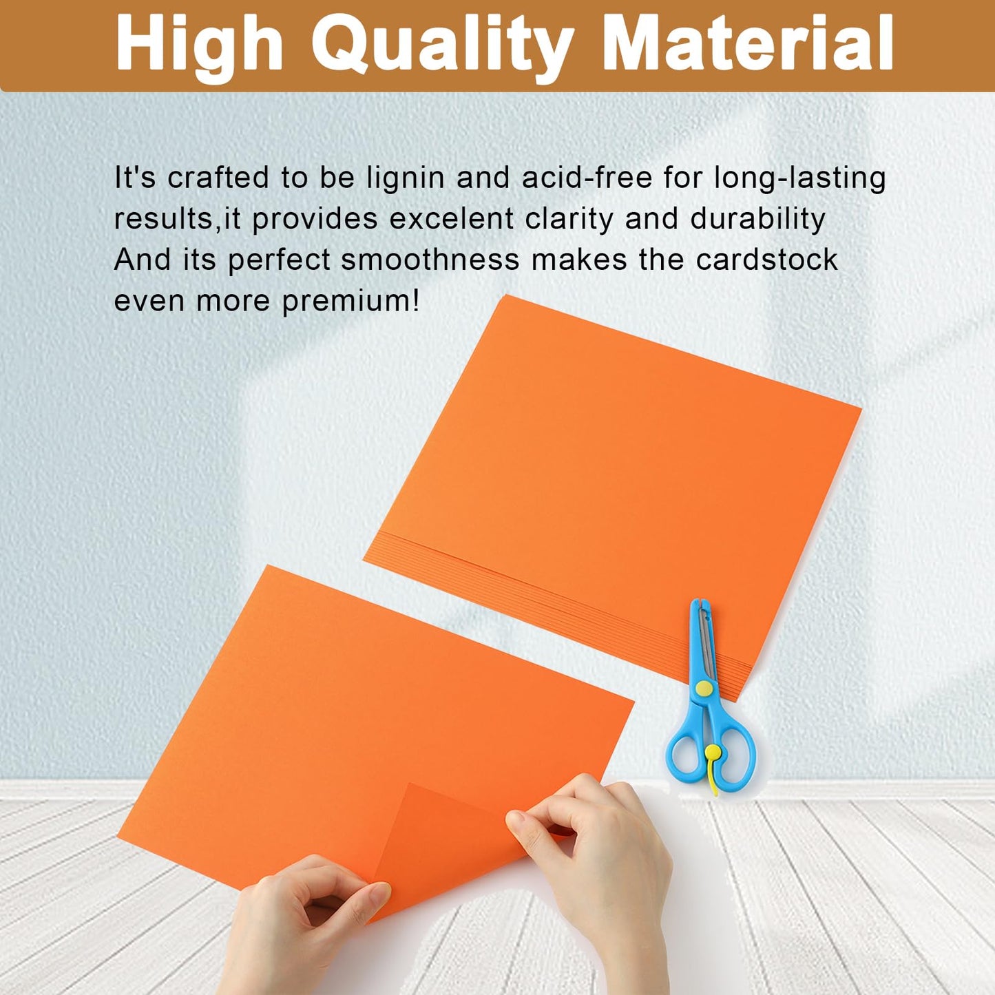 Silunkia 100 Sheets Orange Cardstock 8.5 x 11 Halloween Paper, 75lb Heavyweight Pumpkin Paper Card Stock for Cards Making, Greeting Card, Crafting, Invitations