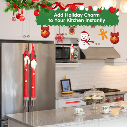 Christmas Refrigerator Handle Covers Adorable Swedish Tome Gnome Kitchen Appliance Handle Covers Microwave Oven Dishwasher Decors Fridge Door Handle Covers Xmas Home Decorations Party Favor Supplies