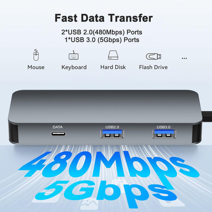 Laptop Docking Station Dual Monitor for Dell/HP/Lenovo/Mac, HDMI Splitter for Dual Monitors Extended Display, Dual Monitor Adapter 4K@60hz, USB C Docking Station for Laptop with HDMI/USB/PD/SD/TF