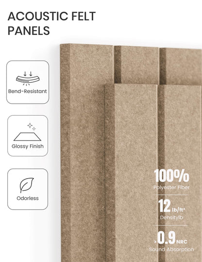 Large Felt Bulletin Board 48" x 36" Cork Board Alternative-12 Pack with 70 Safe Removable Adhesive Tabs, Cork Boards for Walls Cork Board for Home Office Classroom Pin Board-Taupe