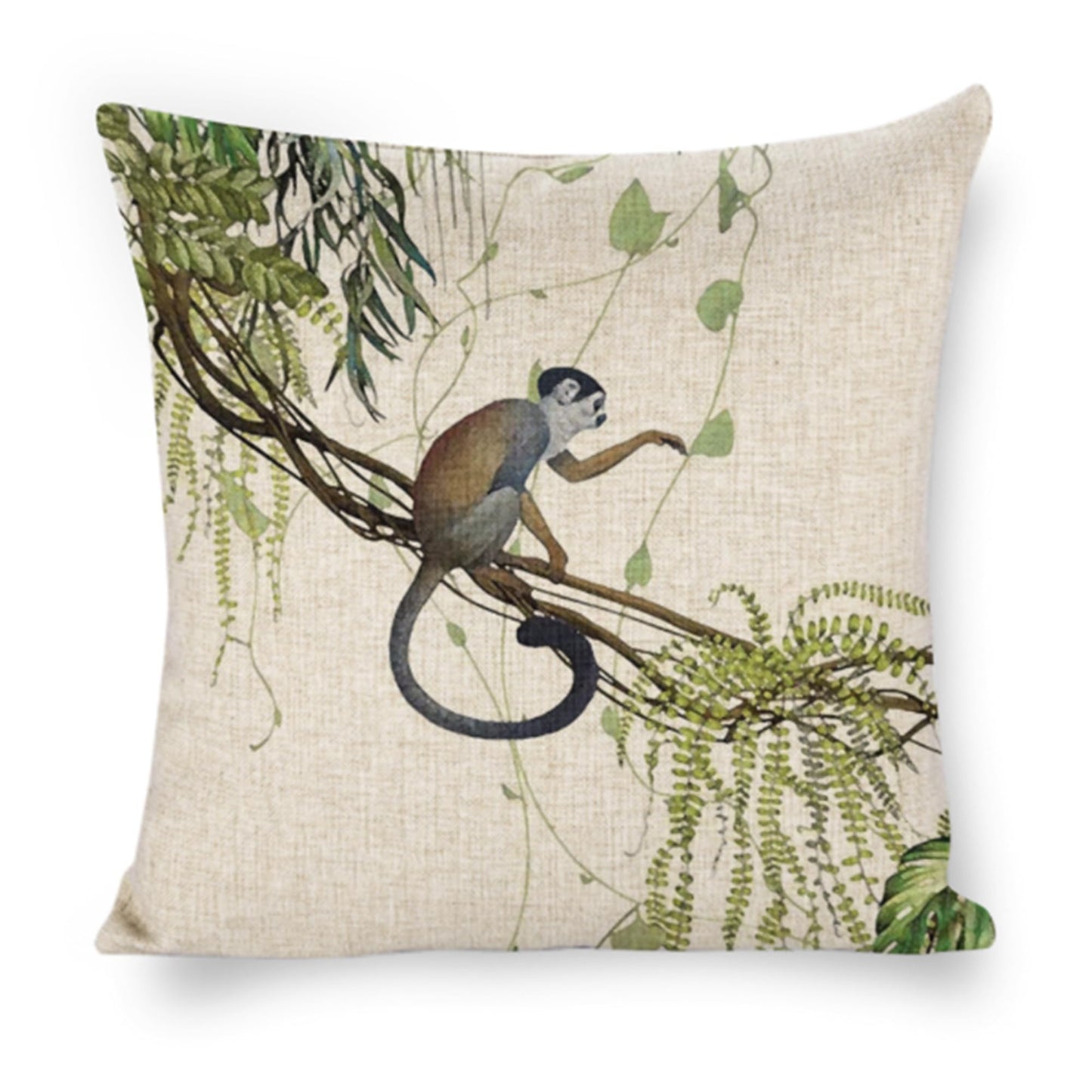 Icotoibabie Vervet Monkey Throw Pillow Covers 18×18 Inch Linen Pillowcase Sea Hawaiian Accessories Room Decor Decorative Pillow Cases,for Sofa Car Bedroom Cushion Cover