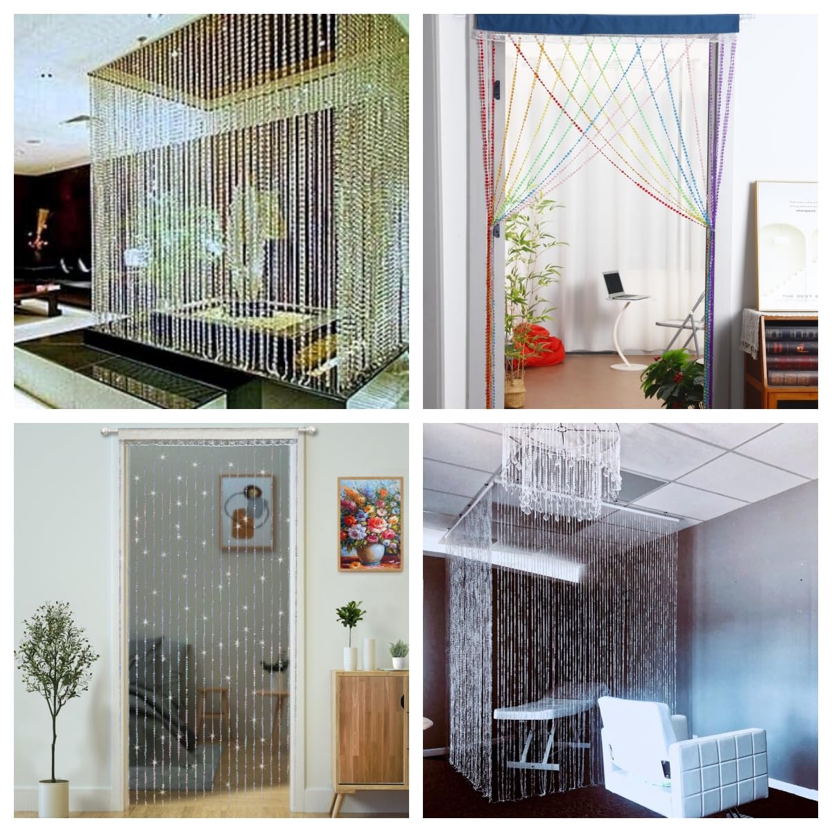 YaoYue Crystal Beaded Curtain Door Curtains Room Divider Hanging Diamond Acrylic Beads for Doorway Hippie Closet Bedroom Wall Window Backdrop Decor (35.5×79in/90×200cm, Crystal)