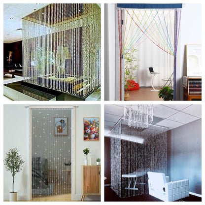 YaoYue Crystal Beaded Curtain Door Curtains Room Divider Hanging Diamond Acrylic Beads for Doorway Hippie Closet Bedroom Wall Window Backdrop Decor (35.5×79in/90×200cm, Crystal)