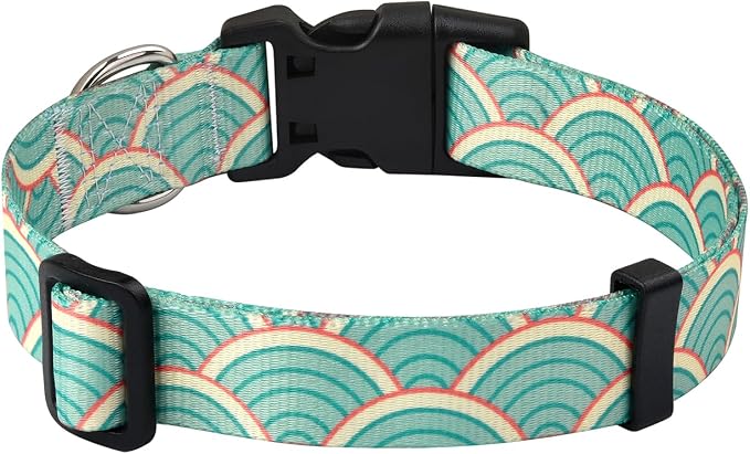 MarukoPet Dog Collar, Adjustable for Small Medium Large Dogs Puppy, Cute Design with Bohemia Floral Tribal Geometric Patterns Boys Girls Dog Collar(Sector-L)