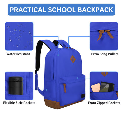 Goloni Backpack for Men Women,Travel Laptop Backpack, Water Resistant 17.3 Inch USB Charging Backpack, Large Capacity Work Commute Bag,Blue