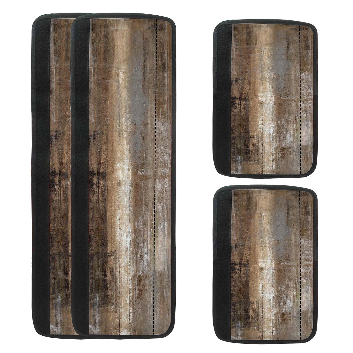 MCALK 4 Pc Brown Kitchen Handle Covers Set, Dark Brown Refrigerator & Microwave Handle Covers, Suitable for Ovens and Dishwashers, Washable, Durable, Anti-Slip, Abstract Art Decor