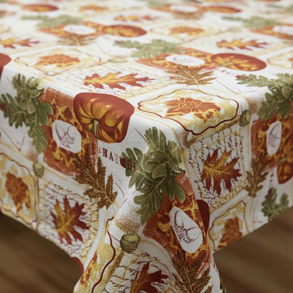 HOMETYGER Cotton Tablecloth 59 x 31 Inch,Rectangular Table Cover for Kitchen Dining Table, Washable Decorative Tablecloth for Everyday Use (Orange Pumpkin)