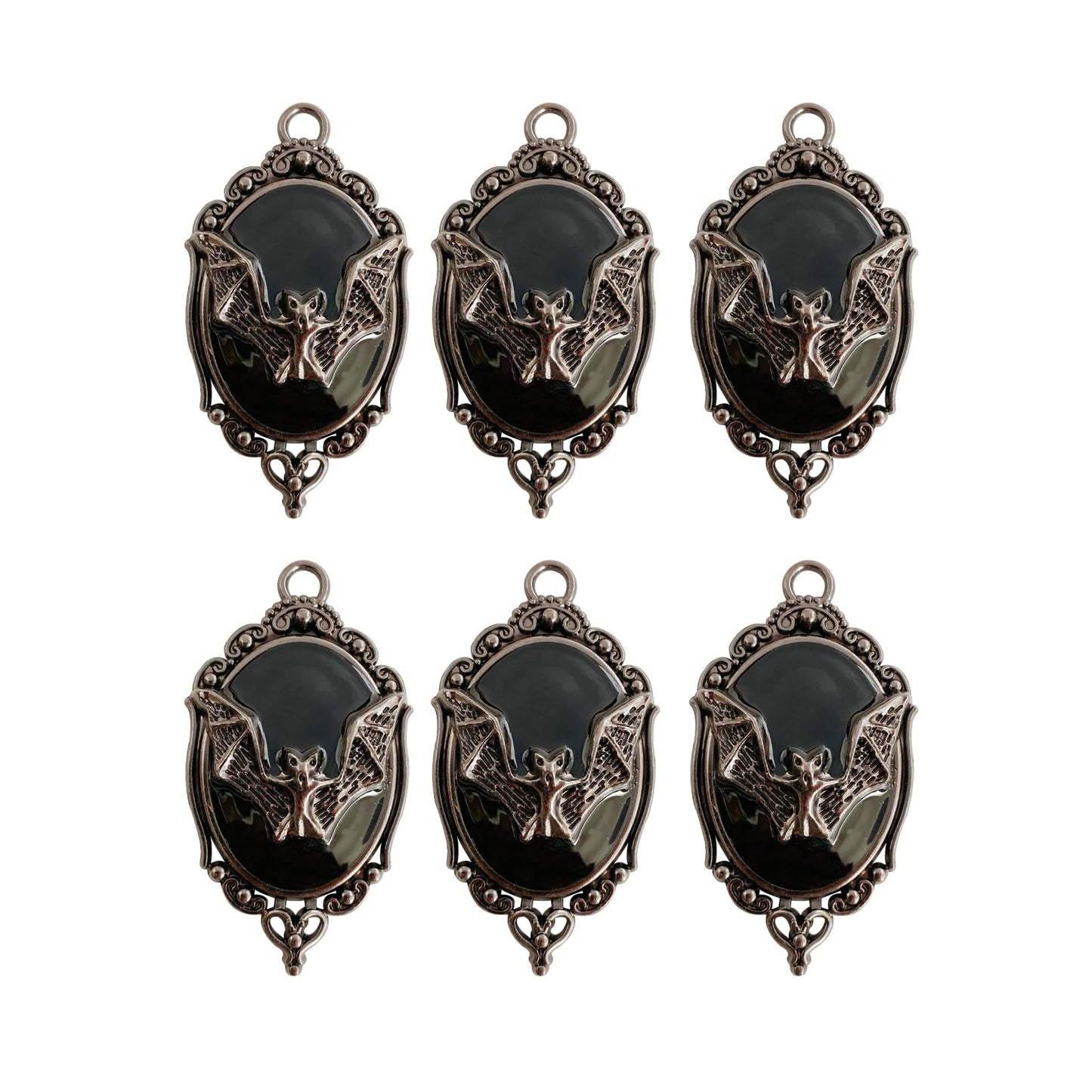 ZILucky Set of 12 Bats Shower Curtain Hooks Rings, Gothic Vampire Bat, Halloween Party Supplies Haunted House Decoration (Black-Background)