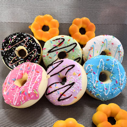 MOLUMIX 6 Pcs Fake Donuts, Realistic Artificial Fake Doughnut Model Photography Props Home Decoration