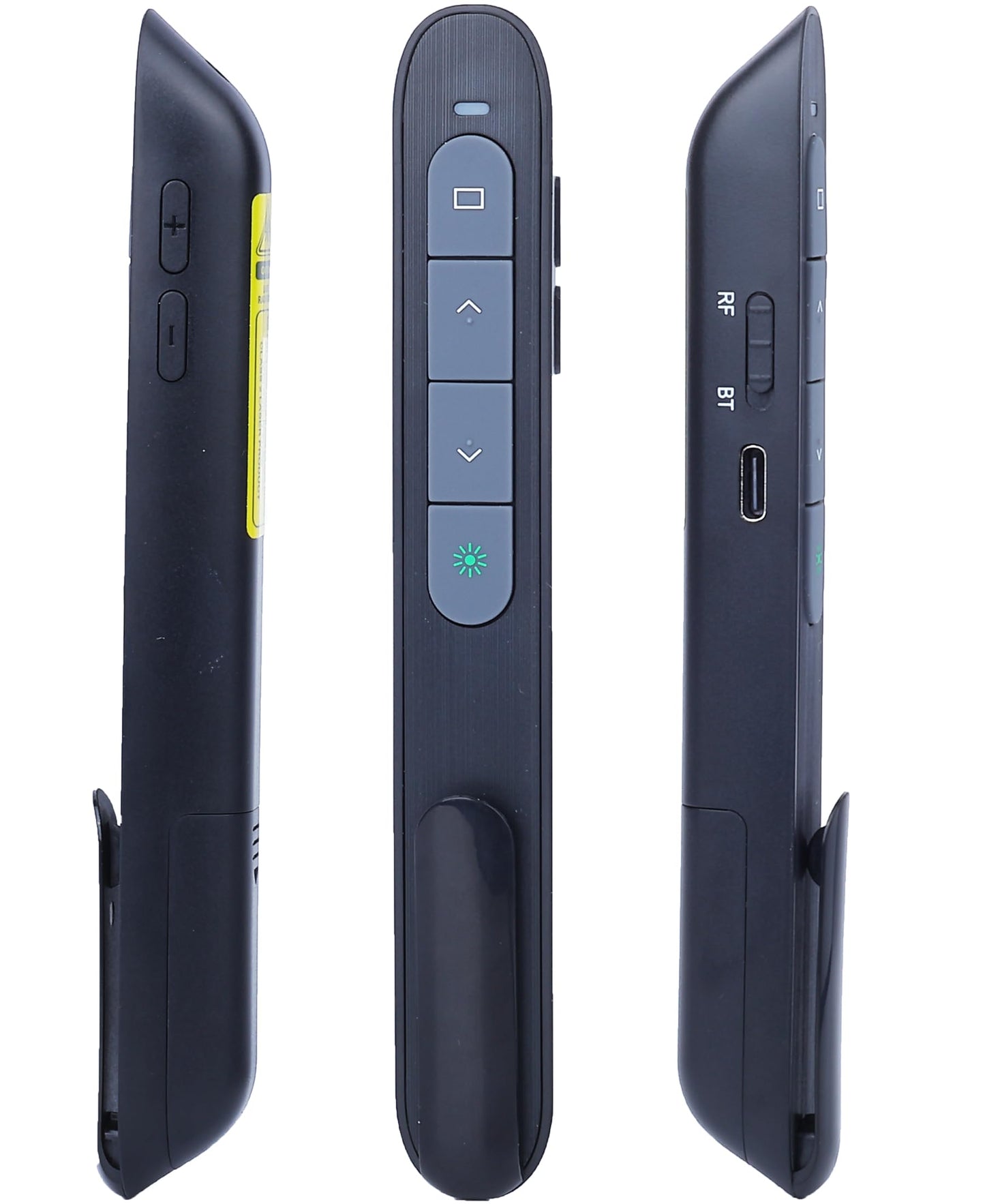 TITIANCOOL Wireless Presenter Remote with Green Light, Rechargeable PowerPoint Clicker for Mac Windows PC, 2.4GHz USB & Bluetooth, 656ft Range