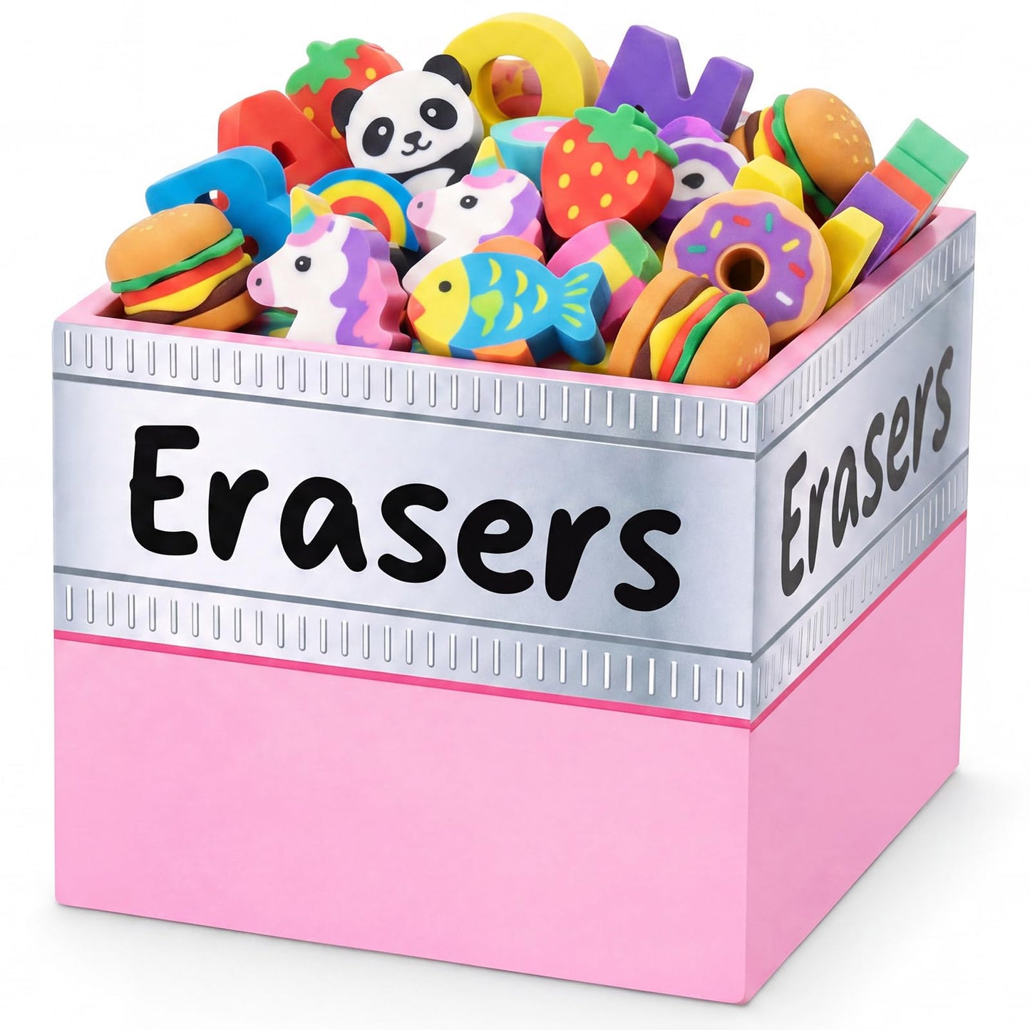 Tenceur 4.7x4.7 Inches Erasers Bucket for Teacher Desk Organizer Pencil Holder Bucket Plastic Large Capacity Desk Organizer for Teacher Classroom Craft Supply Storages
