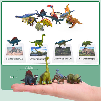 36 Animal Figurines - Educational Toys with Matching Flash Cards for Kids (Dinosaur, Zoo & Sea Animals)