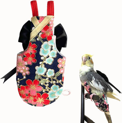 Bird Flight Suits Diapers, Parrot Flight Suits Diapers for Quaker Parakeets Cockatiels Flight Suits, Parrot Clothes (Black,Macaw)