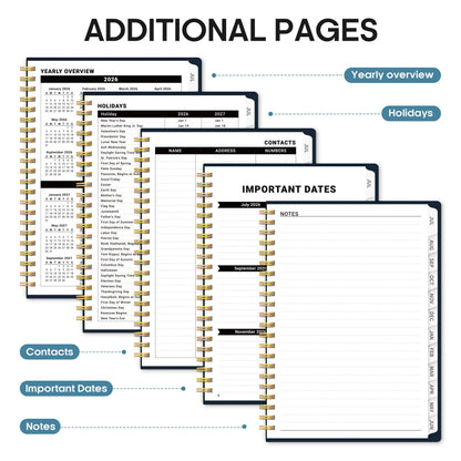 Planner 2026-2027, Academic Year Weekly and Monthly Calender Planner, from Jul 2026 - Jun 2027, Spiral Bound School Planning Book, Perfect for Teacher, Student, Women & Men, A4 (8.5" x 11"), Golden Butterfly