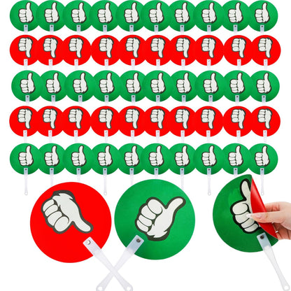 ELFULLY 50 Pack Thumbs Up Thumbs Down Paddles, Classroom Voting Paddles, Yes or No Plastic Sign, True False Signs for Teacher Student Interaction, Teacher Supplies for Classroom Events School