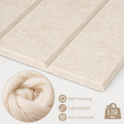 Lightomorrow Bulletin Board, 24 x 18 inches Cork Board Alternative for Wall, Felt Board Decorative Pin Board with 20 Pushpins - Oatmeal Stripes