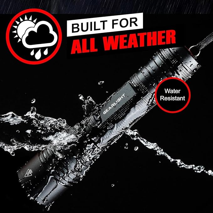 LED Flashlight High Lumens, Tactical Flashlight Battery Powered (Batteries Not Included), Bright Handheld Flashlight for Camping, Hunting, Home, Security, Hiking, Walking at Night & Emergency Use