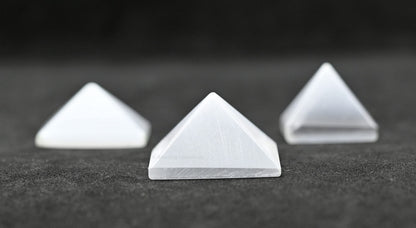 Amazing Gemstone Selenite Pyramid Crystal Healing Stones - 1" Great Pyramid Figurine of Natural Stone Pyramid for Meditation, Reiki, Chakra Balancing and Crystal Pyramids Grid