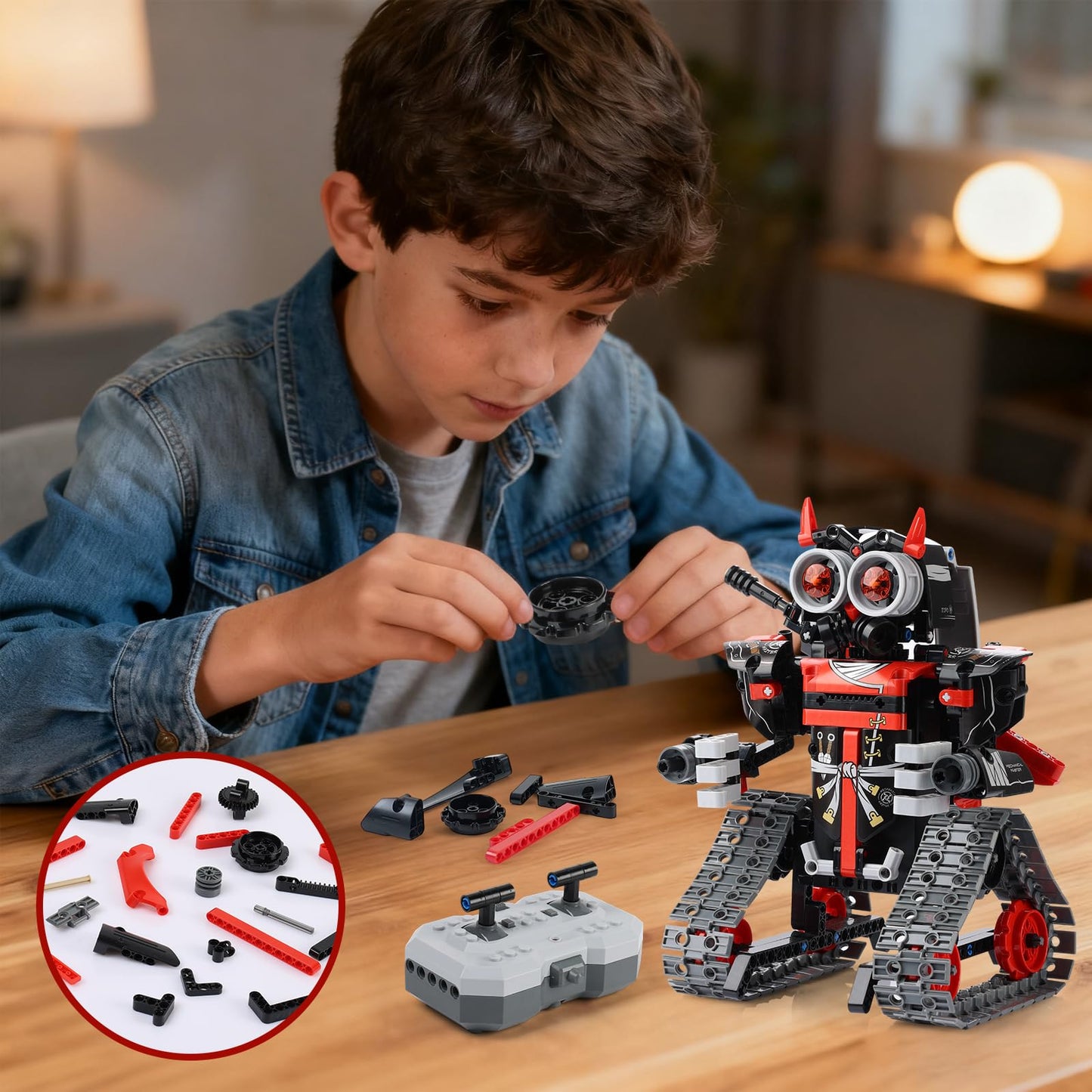QPOU 3 in 1 Robot Building Kits - STEM Toys for Kids 6 7 8 9 10 11 12+ Year Old, Birthday Gifts for Boys, Remote APP Control Coding Projects, Science DIY Robotics Kit