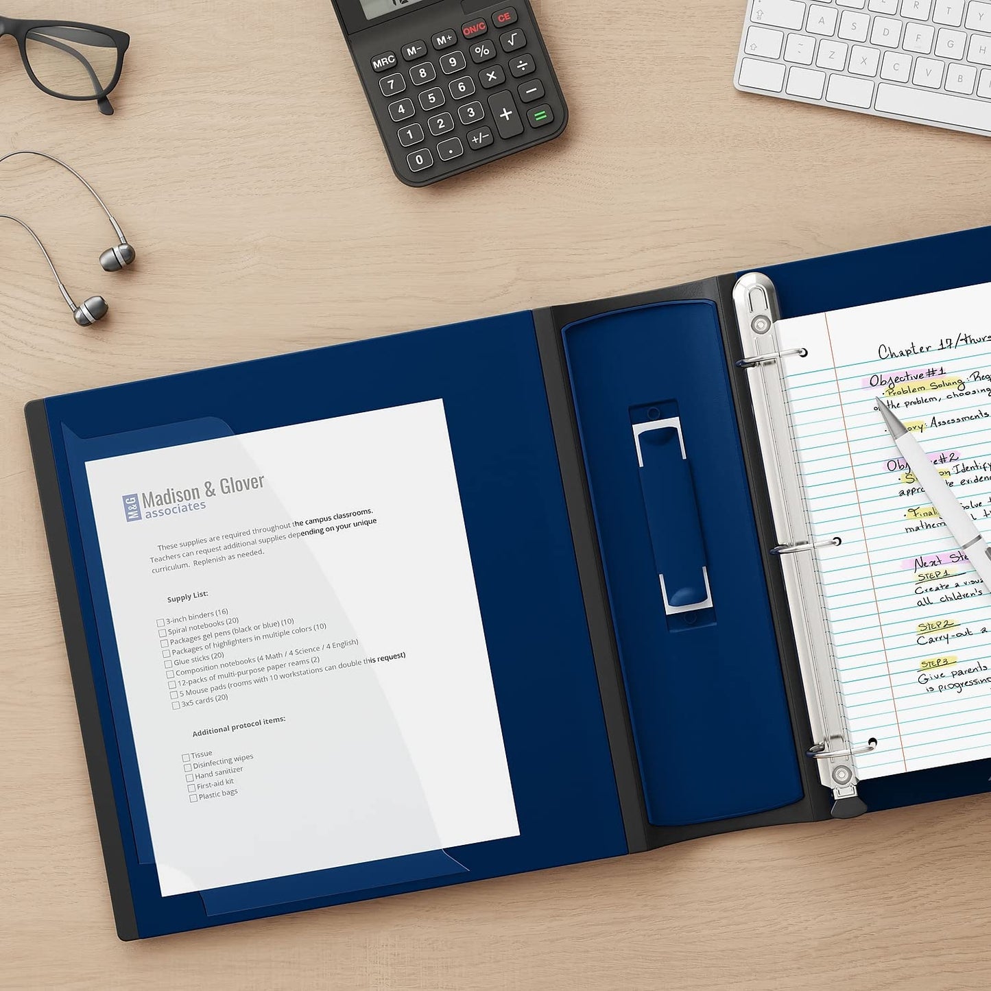 Staples Better Binder, 3" D‑Ring 3‑Ring Binder, Blue, Reinforced Rubber Spine, Heavy‑Duty Design, Holds up to 600 Sheets for School & Office