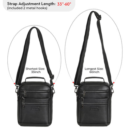 Polare Italian Cowhide Leather Messenger Bag Waterproof Chest Shoulder Crossbody Bag Casual Sling Business Handbag for Men