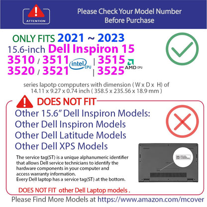 mCover Case Compatible ONLY for 2021-2023 15.6" Dell Inspiron 15 3510 3511 3515 3520 3521 3525 Series Laptop Computer (NOT Fitting Other Dell Models) - Green