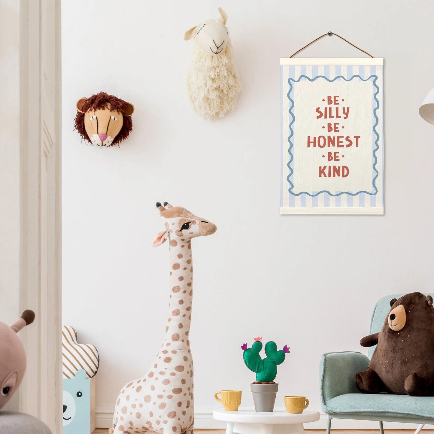 LKETW Inspirational Kids Room Poster Hanger Frame 12x16 Inch, Be Silly Honest Kind Positive Wall Art Posters for Classroom, Motivational Hanging Banner Decor for Kids Nursery Room Bedroom Playroom