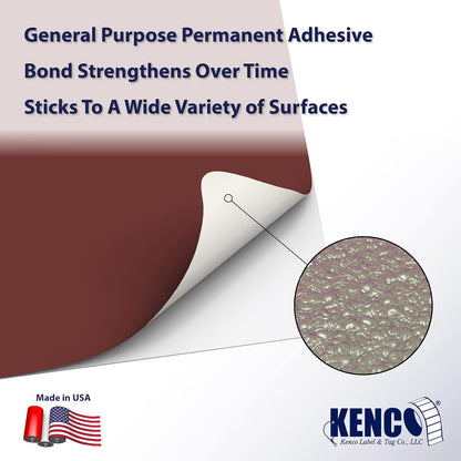Kenco Color Coding 3 X 5 Rectangle Labels, Inventory Control Stickers 500 Labels Per Roll, Made in The USA (Burgundy)