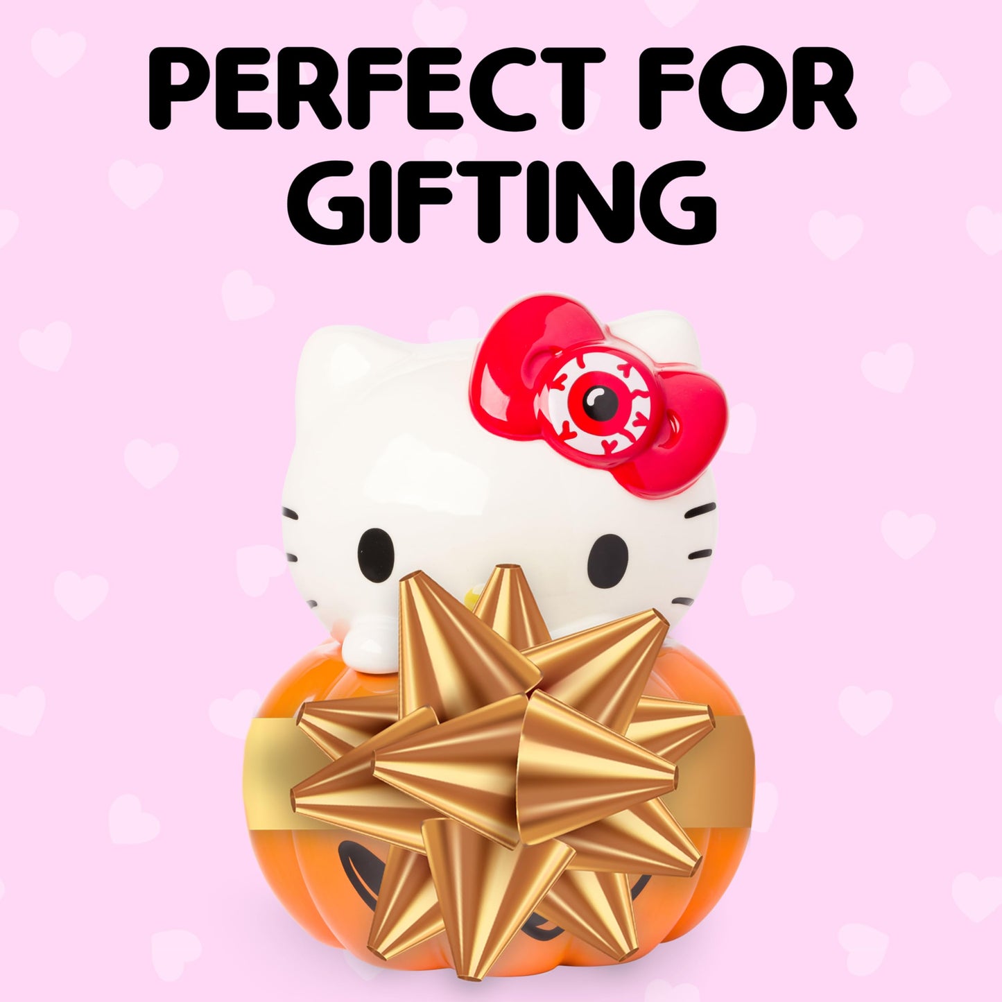 Silver Buffalo Sanrio Hello Kitty Halloween Pumpkin Jack O'Lantern 3D Sculpted Ceramic Cookie Snack Candy Jar (Medium)