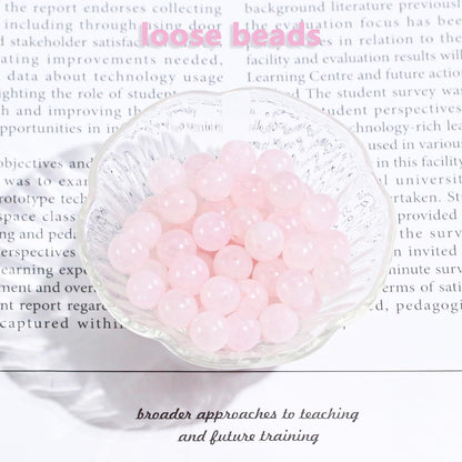 6mm Natural Gemstone Round Loose Beads for Jewelry Making Pink Crystal Rose Quartz Stone Beads for Bracelets Necklace Earrings Making Supplies (60-62pcs/Strand)
