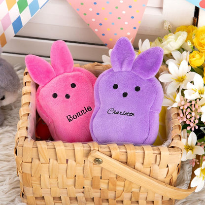 BYFDIY Custom Name Easter Bunny Wallets With Wrist Strap For Girls Boys Plush Small Coin Purse Backpack Keychain Wallet For Women Daughter Son Easter Gifts