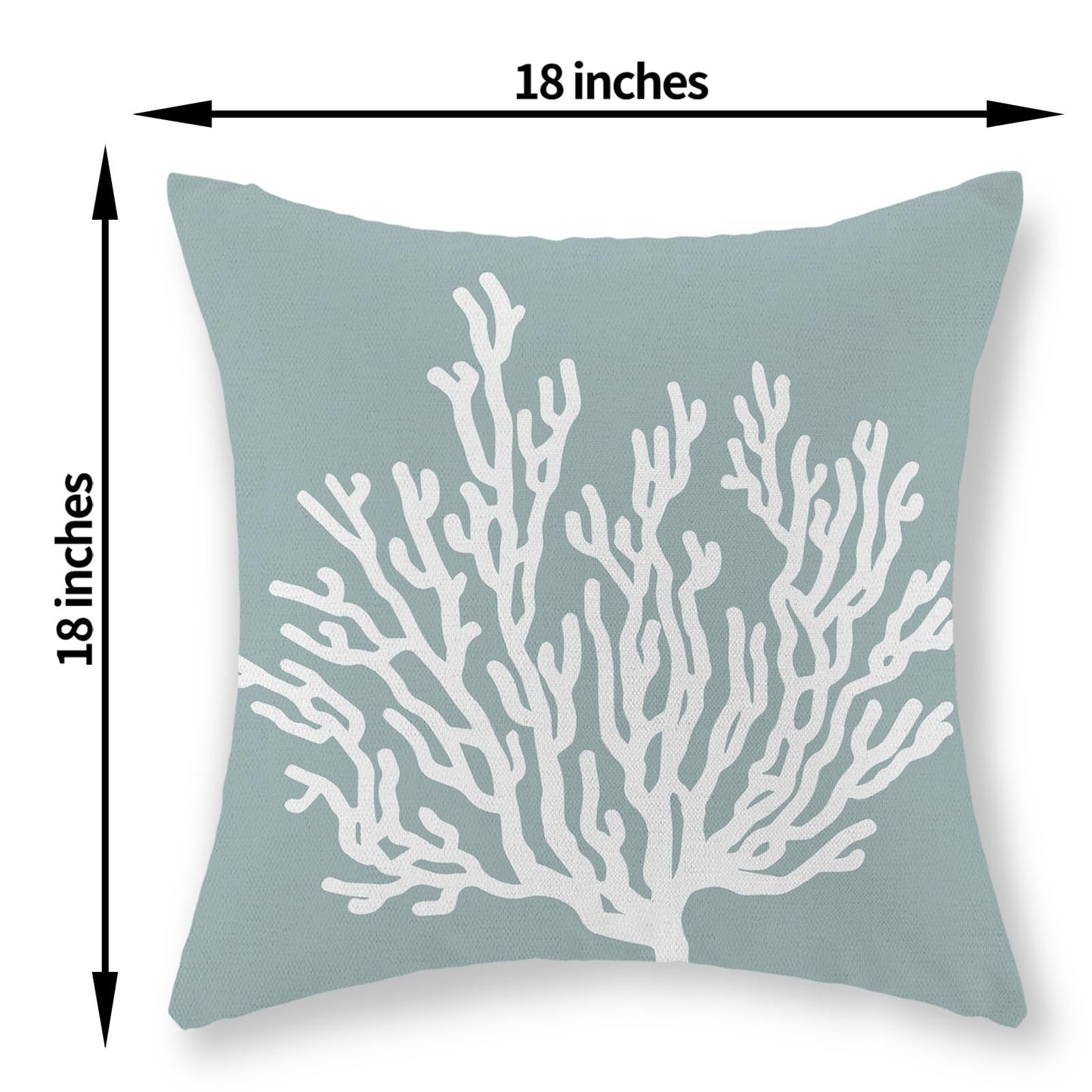 GOLIANDA Coastal Pillow Covers 18x18 Inch Set of 2 Blue Coral Starfish Throw Pillows Nautical Ocean Decorations Summer Linen Beach Pillowcase Outdoor Decor Farmhouse Cushion Case for Home Living Room