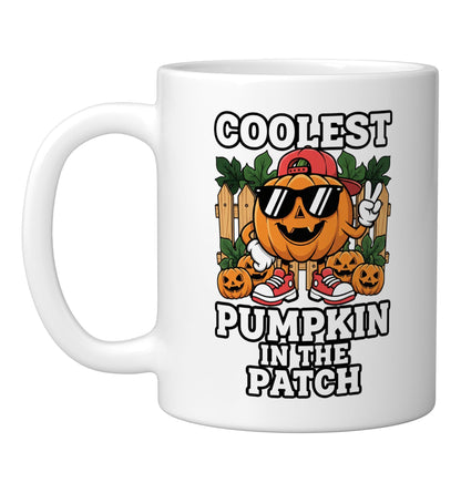 Halloween Coolest Pumpkin In The Patch, Pumpkin Patch Outt Ceramic Mug, White