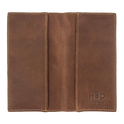 Hide & Drink, Checkbook Cover, Minimalist Organizer for Personal or Business Finances, Bill Holder, Full Grain Leather, Handmade, Single Malt Mahogany