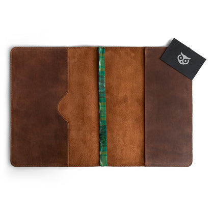Hide & Drink, Journal Cover Compatible with Moleskine XL (7.5 x 9.75 in) with Strap, Refillable Case, Personal Planner, Full Grain Leather, Handmade Office & Work Essentials (Bourbon Brown)