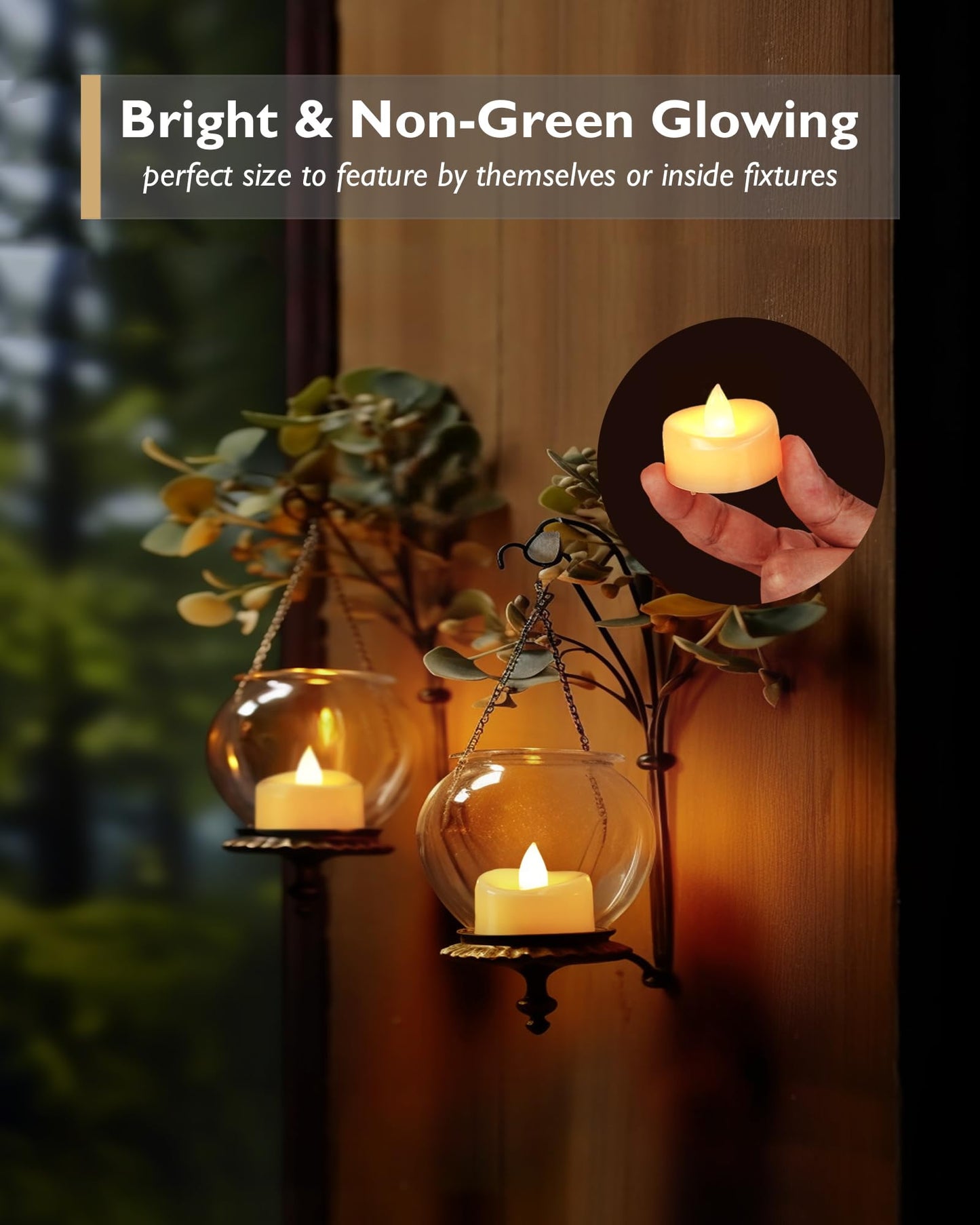 merrynights Flameless Candles, 50 Pack LED Tea Lights Candles Battery Operated, Last 200+ Hrs Flickering Tea Lights, Flameless Tealight Candles for Halloween Diwali Fall Christmas Wedding