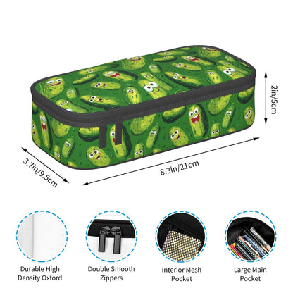 Geoocii Happy Pickle Large Capacity Pencil Case Organizer Pencil Pouch Stationery With Zipper School Supplies Pencil Bag For Girls Boys Teens Adult Office