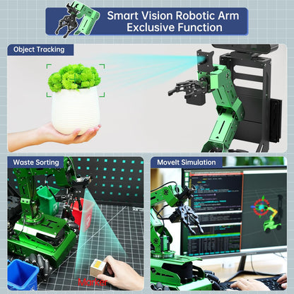 ROS2 Robot Car with AI Vision Robotic Arm Support Python SLAM Mapping Navigation Autonomous Driving Smart Robot for Engineering Student and Adults, JetAuto Pro Ultimate Kit & Jetson Orin Nano 8GB