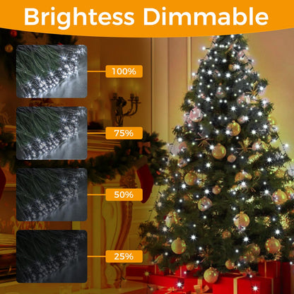 litogo Christmas Tree Lights 480LED Fairy Lights 9.8FT Remote 8 Modes Waterproof Dimmable Cool White TL24AC