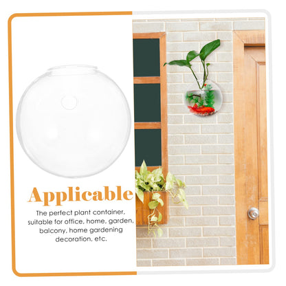 Levemolo 1set Glass Wall Plant Vase Decorative Hanging Vases for Wall-Mounted Plant Terrarium Bud