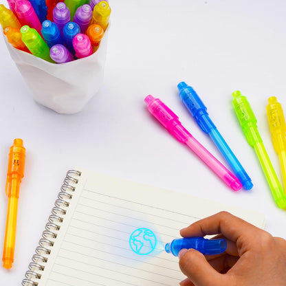 YUBAGOWU 30pieces Invisible Ink Pen with UV Black Light Secret Spy Pens Magic Disappearing Ink Markers Classroom Prizes ,Goodie Bag Stuffers Party Favors for kids (30 pieces)