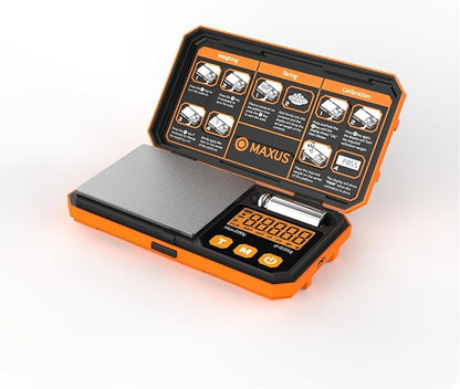 MAXUS Digital Precision Pocket Scale with 200 x 0.01g Accuracy, Calibration Weight, and USB Cable - Ideal for Jewelry, Coins, and More