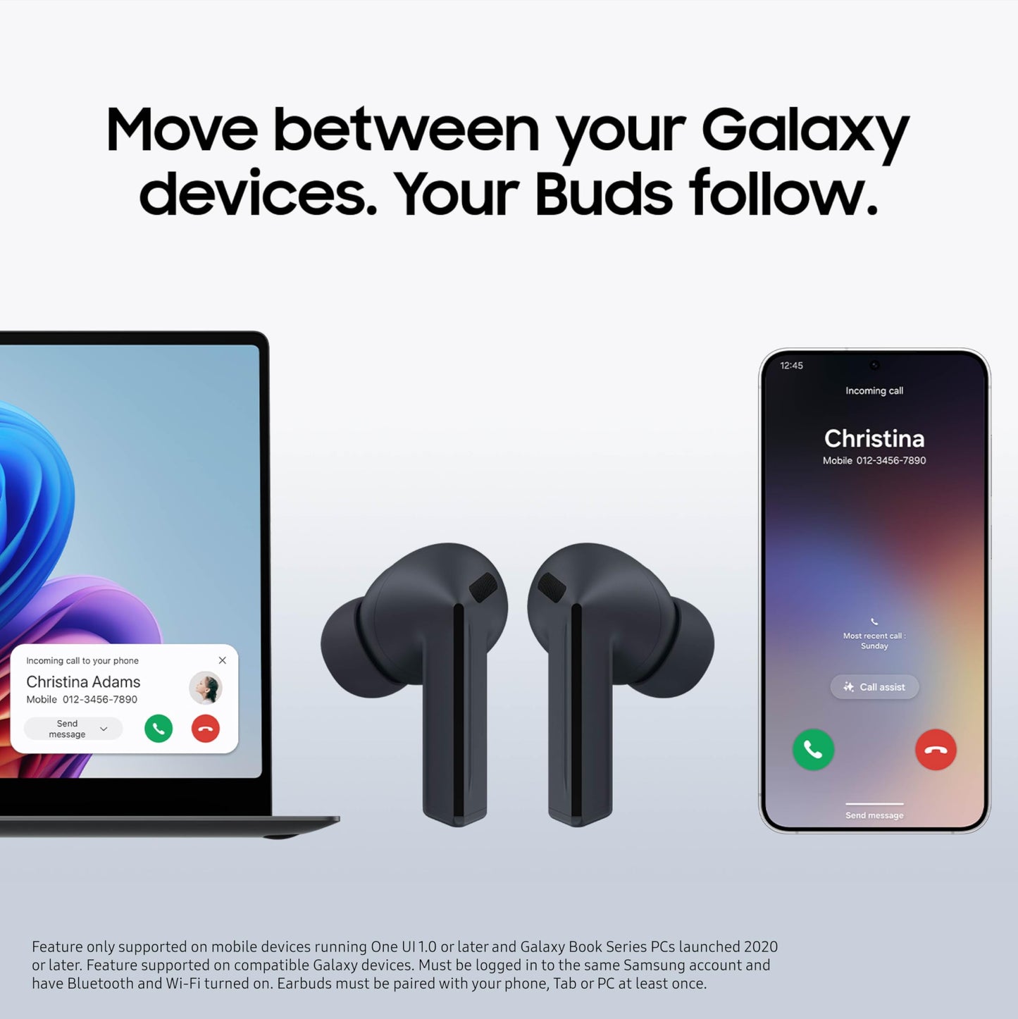 SAMSUNG Galaxy Buds 3 FE (2025) True Wireless Bluetooth Earbuds, Active Noise Cancellation, Powerful Sound, Clear Calls, Long Lasting Battery, Hands Free AI, Black [US Version, 2 Year Warranty]