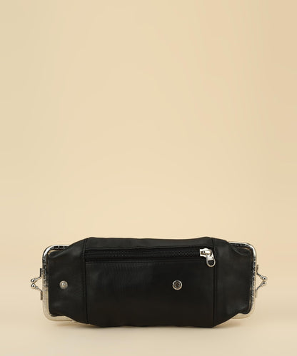 Genuine Leather Cigarette and Lighter Case with Twist Clasp by Leatherboss (Black)