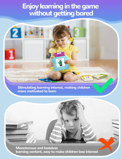 Portuguese and English Talking Flash Cards for Kids, 510 Sight Words Bilingual Learning Toys for Toddlers, Autism Pocket Speech Therapy Toys, Brazilian Português Vocabulary Educational Flashcards