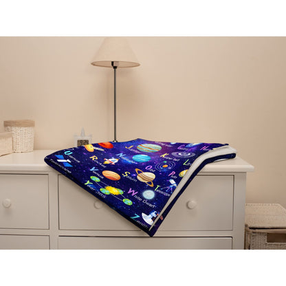 ARTBLANKET Space Alphabet Throw Blanket Fannel Fleece Super Soft Funny Blanket Travel Throw Blanket for Bed Couch Sofa 40 x 30 Inch for Baby