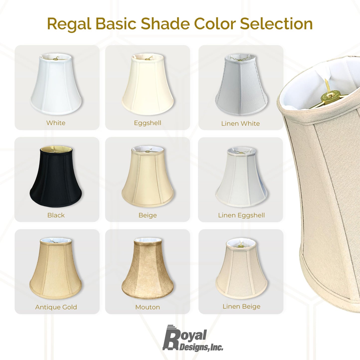 Royal Designs, Inc. BS-704-12BLK-2 True Bell Basic Lamp Shade, 6.5" x 12" x 10.5", Spider Fitter, Black (Pack of 2)