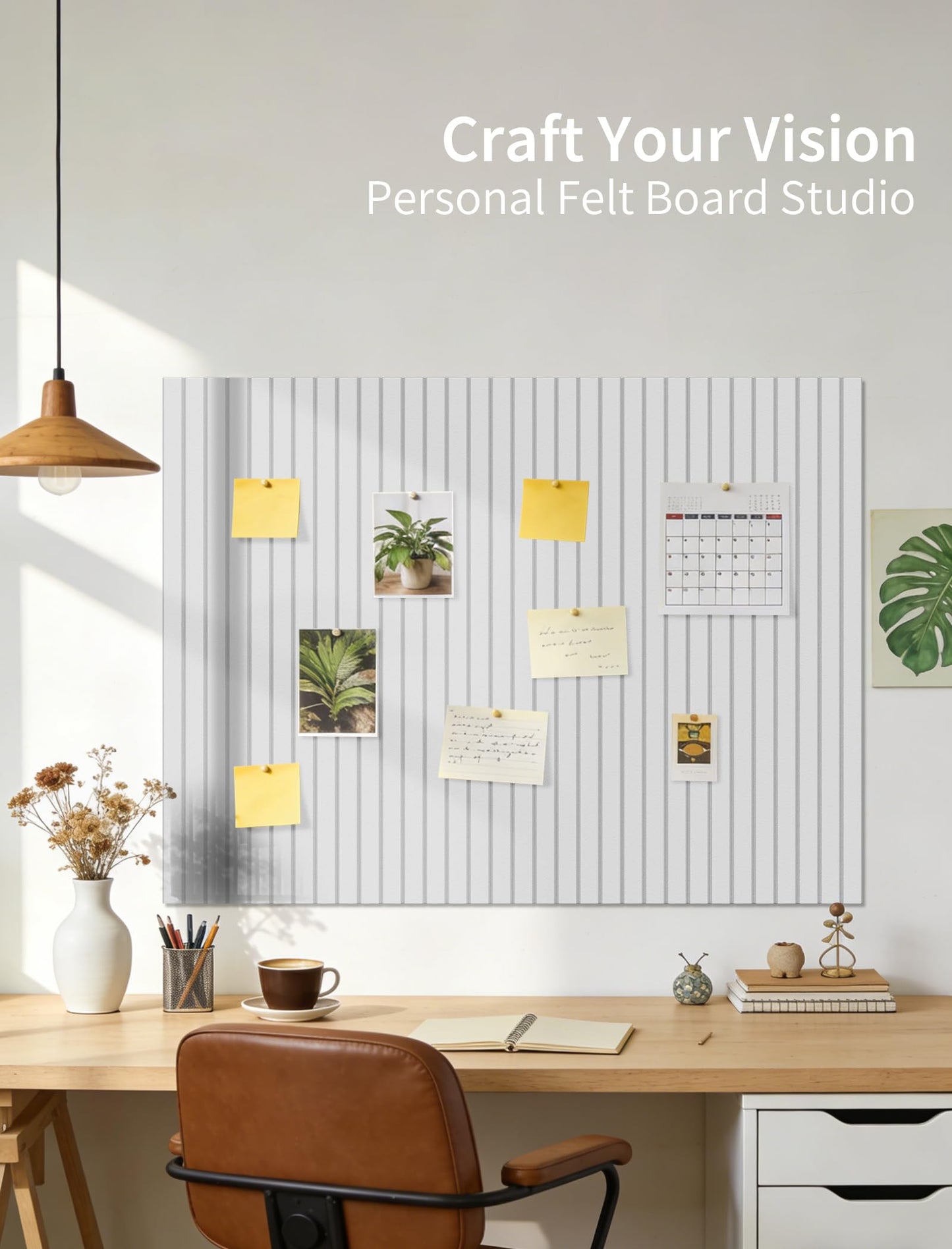 Large Bulletin Board 48"x 24" Cork Boards for Walls, 8 Pack Felt Wall Panels Photo Board, Cork Board for Office Home Pin Board