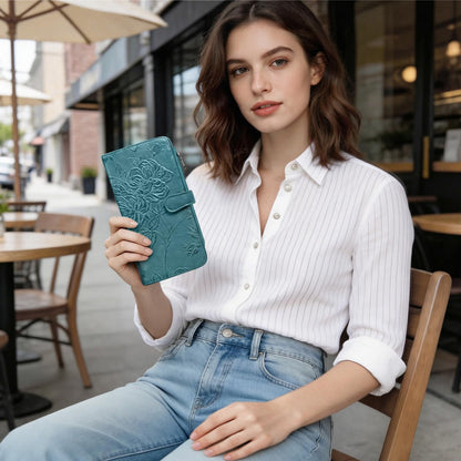 FORUWISH Wallet Women, RFID Blocking Slim Credit Card Holder For Women, Coin Purse, Travel Wallet, Foldable Clutch Wallet With Zipper Pocket