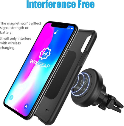 WixGear Universal Twist-Lock Air Vent Magnetic Car Mount Holder for Cell Phones with Fast Swift-snap Technology – Supports Devices up to 14oz